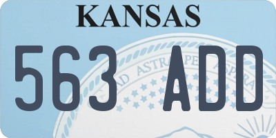 KS license plate 563ADD
