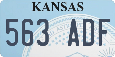 KS license plate 563ADF
