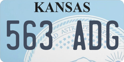 KS license plate 563ADG