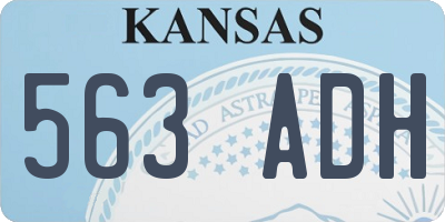 KS license plate 563ADH