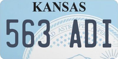 KS license plate 563ADI