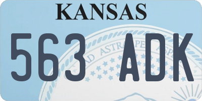 KS license plate 563ADK