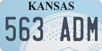 KS license plate 563ADM