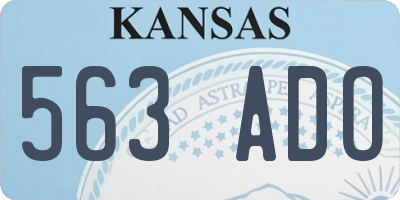 KS license plate 563ADO