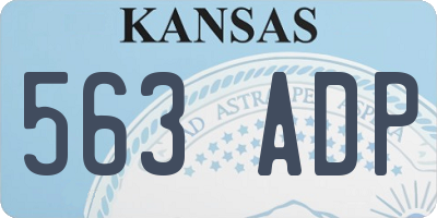 KS license plate 563ADP