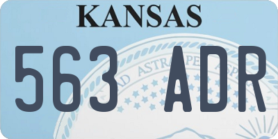 KS license plate 563ADR