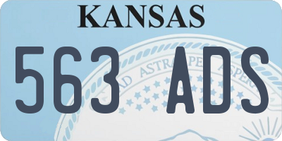 KS license plate 563ADS