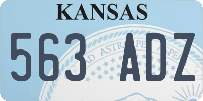 KS license plate 563ADZ