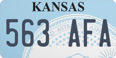 KS license plate 563AFA