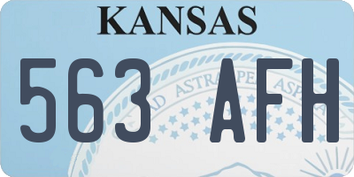 KS license plate 563AFH