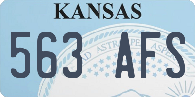 KS license plate 563AFS