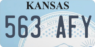 KS license plate 563AFY