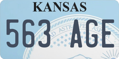 KS license plate 563AGE