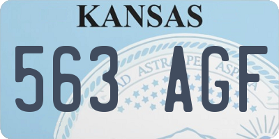KS license plate 563AGF