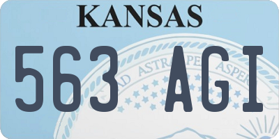 KS license plate 563AGI