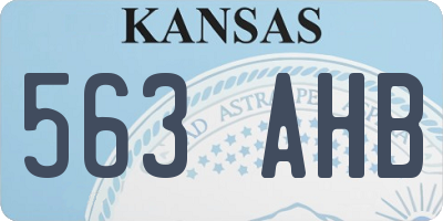 KS license plate 563AHB