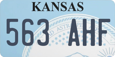KS license plate 563AHF