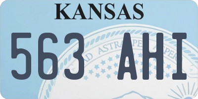 KS license plate 563AHI