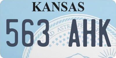 KS license plate 563AHK
