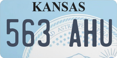 KS license plate 563AHU