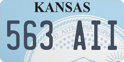 KS license plate 563AII