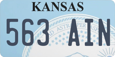 KS license plate 563AIN