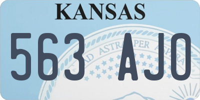 KS license plate 563AJO
