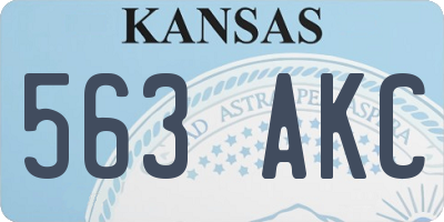 KS license plate 563AKC