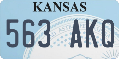 KS license plate 563AKQ