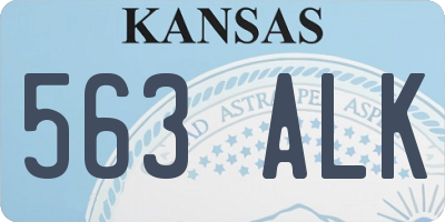 KS license plate 563ALK