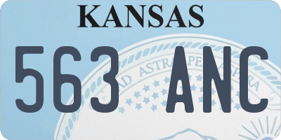 KS license plate 563ANC
