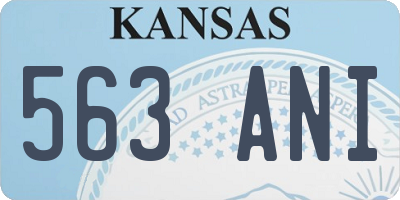 KS license plate 563ANI