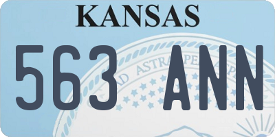 KS license plate 563ANN
