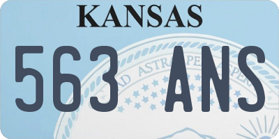 KS license plate 563ANS