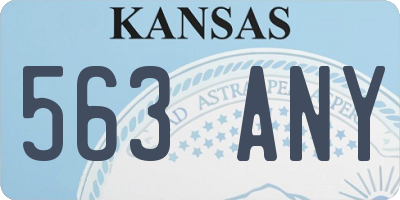 KS license plate 563ANY