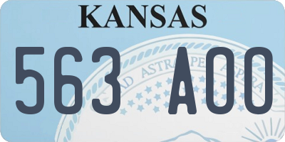 KS license plate 563AOO