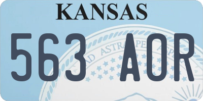 KS license plate 563AOR