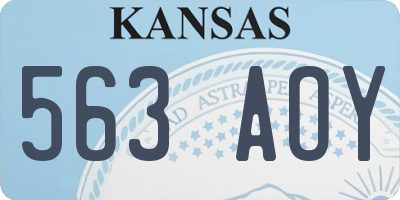 KS license plate 563AOY