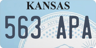 KS license plate 563APA