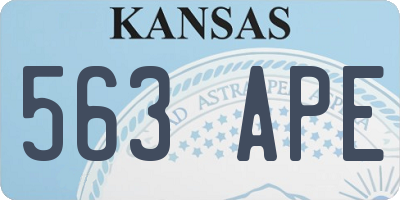 KS license plate 563APE