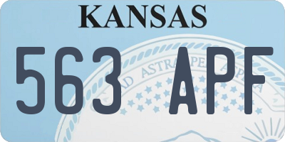 KS license plate 563APF