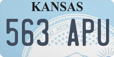 KS license plate 563APU