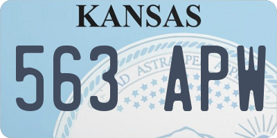 KS license plate 563APW
