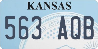KS license plate 563AQB