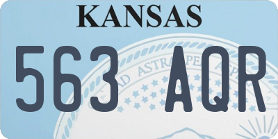 KS license plate 563AQR