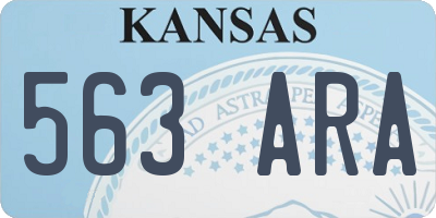 KS license plate 563ARA