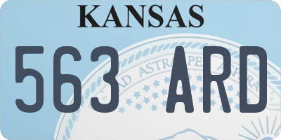 KS license plate 563ARD