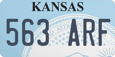 KS license plate 563ARF