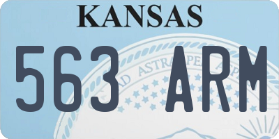 KS license plate 563ARM