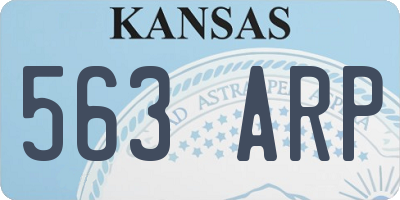 KS license plate 563ARP